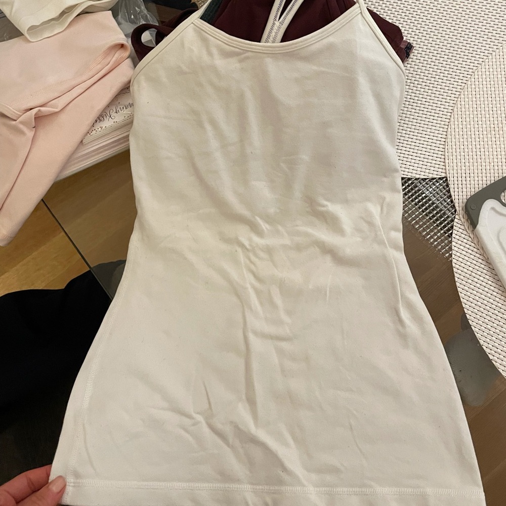 White LuluLemon workout tank
